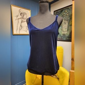 Alex Evenings Velour Blue Tank Size M
